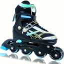 Adjustable Inline Skates for Kids and Teens, All 8 Wheels of Inline Roller Skates Light Up, Safe and Fun Illuminating for Outdoor Indoor Sports, Size: Medium - Big Kid (1Y-4Y US)