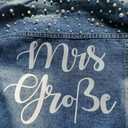 Pearl Bride Denim Jacket Custom Mrs Bride Bachelorette jacket Hen party gift (S)