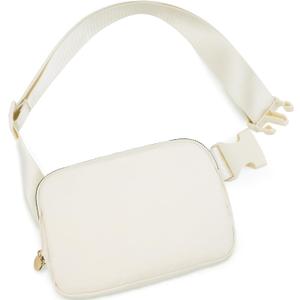 Uygafly Cross Body Fanny Pack for Women,Fashion Waist Packs Crossbody Bags,Belt Bag with Adjustable Strap - Cream