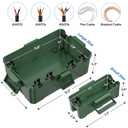 TICONN Outdoor Electrical Box, IP54 Splash-Proof Outdoor Extension Cord Cover, Protects Power Strip, Plug, Socket, Timer, Holiday Lights (Green, Large)