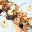 Artgar Foam Pumpkin Decor - 16 PCS Artificial Pumpkin Set - Fall Decor with Mini Pumpkins, Pinecones Maple Leaves Berries for Halloween Thanksgiving Fall Decor, DIY Crafts Tabletop Tray Decorations (Style-4)