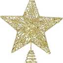 Christmas Tree Topper Glittering Gold Hollow Small Star Mini Christmas Tree Decoration 5 Point Star Xmas Treetop Ornaments