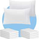 LuxClub Collection Pillowcases 8 Pack - Eco Friendly Wrinkle Free Cooling Pillow Cases with Satin Trim - Machine Washable Hotel Bedding Silky Soft - White King