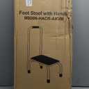 Vaunn Medical Foot Step Stool with Handle and Anti Skid Rubber Platform, Lightweight and Sturdy Stool for Children, Adults and Seniors, Chrome