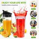Blender 16oz Cups Replacement for Ninja - 3 Pack Ninja Blender Cups with Lids, Compatible with Ninja QB3001SS, BL770, BL780, BL660, BL740, BL810, Nutri Ninja Series Blenders