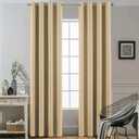 Yakamok Beige Blackout Curtains 84 Inches Length Thermal Insulated Light Blocking Room Darkening Window Treatment Curtain Drapes with Grommet for Bedroom Living Room (2 Panels, W52 x L84Beige)
