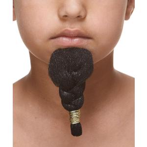 Mustaches Fake Beard, Self Adhesive, Novelty, Small Pharaoh False Facial Hair, Costume Accessory for Kids, Black Color