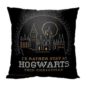 Northwest Harry Potter Pillow, 18" x 18", Hogwarts Christmas Woven Style
