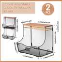 Honeydak 2 Pack Stackable Fruit Basket with Lid and Label Plate, Wall Mounted or Kitchen Countertop Metal Wire Storage for Onion, Potato, Vegetable & Produce Organizer
