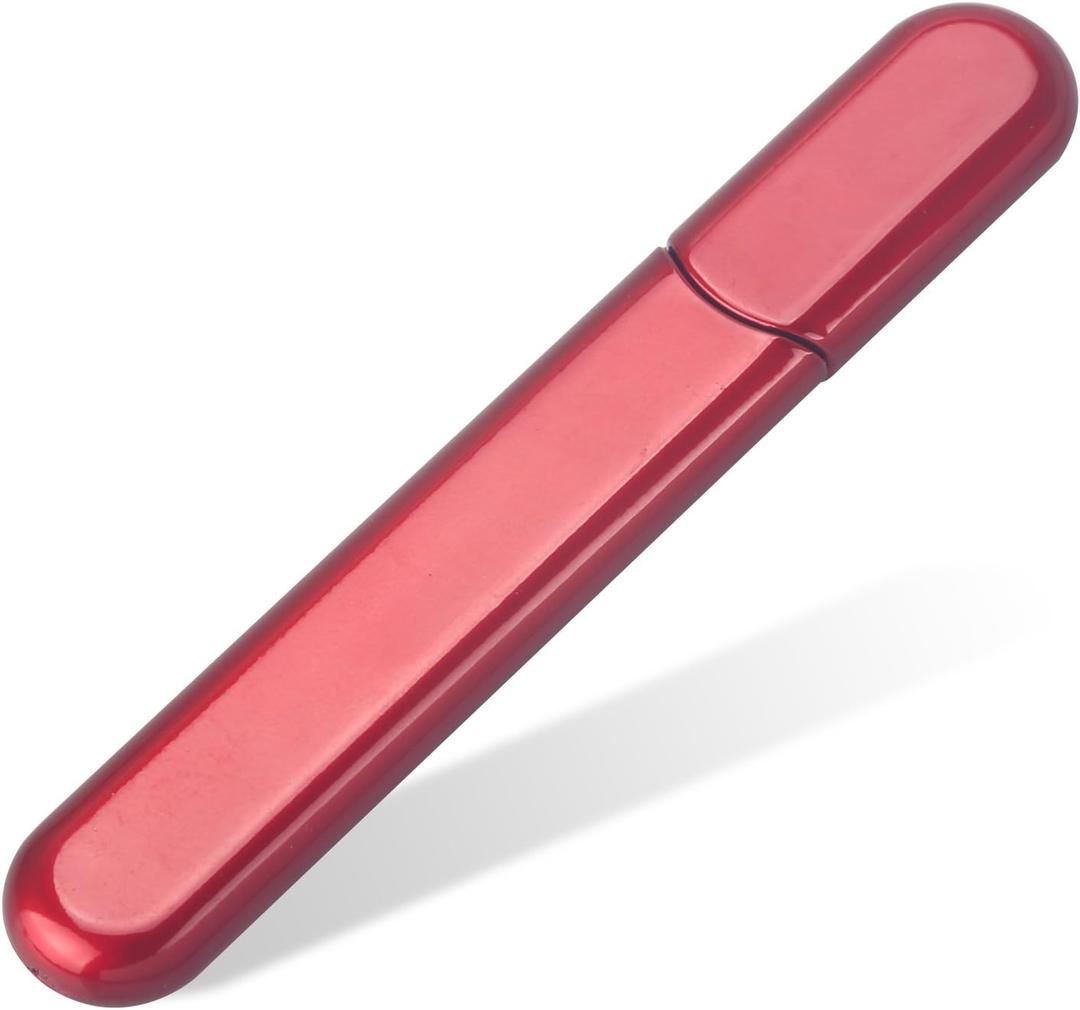 Premium Glass Nail File with Case, Crystal Diamond Salon Best Beauty Nail Buffer for Natural and Acrylic Nails Christmas Gift for Woman and Man,Red
