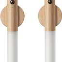 LANDGOO Wooden Motion Sensor Night Lights, Magnet Body Hallway Lamp, Rechargeable LED Wall Sconces, Portable for Stairway Bedroom, Battery Powered (White Ash Wood 2PC)