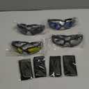 4 Pair Motorcycle Glasses Riding Glasses UV Protection Windproof And Dustproof Motorcycle Foam Cushion Goggles (Gray + Yellow + Clear + Blue)