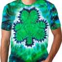 MAIHUN Mens St Patricks Day Shirts St Paddys Four Leaf Clover Shirt Shamrock Irish Holiday Tshirt (Green, L)