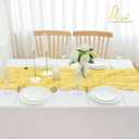 4Pack Light Yellow Cheesecloth Table Runner 10FT Gauze Cheese Cloth Table Runner 35x120Inch Long Boho Spring Easter Table Runners Rustic Sheer Table Runners for Wedding Baby Bridal Shower Decor