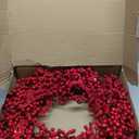 22" Red Berry Christmas Wreaths for Front Door, Outdoor Xmas Cranberry Wreath, Holly Wreath Winter Holiday Door Reef Decor for Farmhouse Front Porch Wall Window