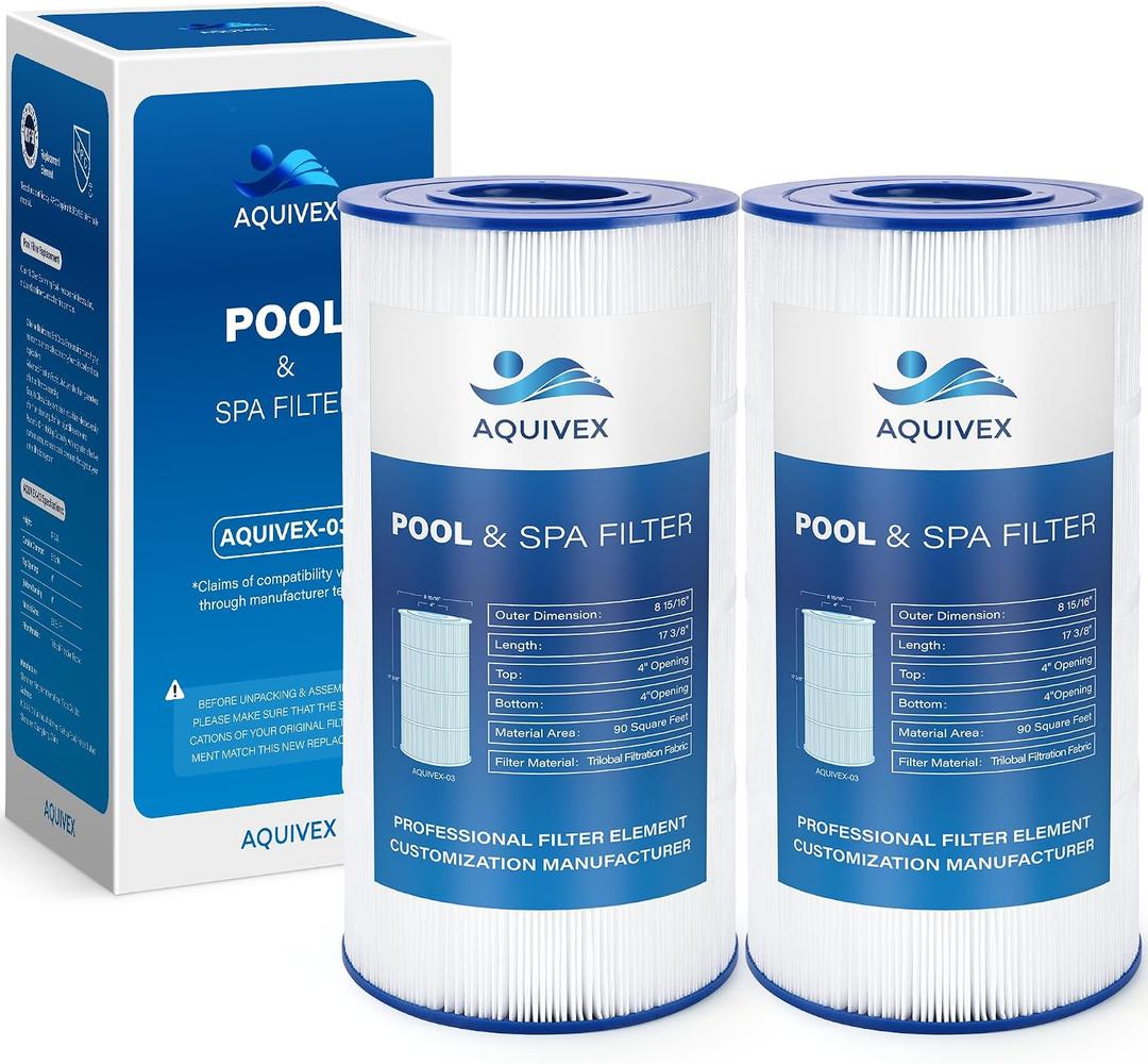 CX900RE Pool Filter Cartridges, Compatible with Hayward StarClear Plus C900, W3C9002, C9002, Pleatco PA90, Aladdin 19002, Filbur FC-1292, Pleatco PA90, PA90-EC, Unicel C-8409, 1 Pack (2 Pack)