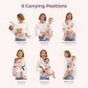 Momcozy Baby Carrier with Hip Seat, 2-in-1 Detachable Hands-Free Carrier for Long Walks, Forward-Facing Carry up to 44lbs, Breathable Infant Carrier, Fits Waists up to 45 Inches, AirMesh Pink