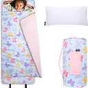Wildkin Kids Original Nap Mat  Cozy Kids Sleep Mat with Pillow, ideal for School & Travel (Butterfly Garden)