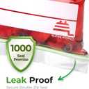Quart Size Freezer Bags 150 Count, Resealable, Extra Strong 2 Mil Leak Proof Double Zipper Clear Stand Up Food Bags