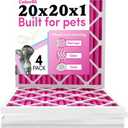 Colorfil 20x20x1 Air Filter (4-Pack) | Made in the USA | Color Changing | Remove Cat and Dog Odor | MERV 8 for Pet Hair Dander and Dust | 19.5"x19.5"x0.75" Exact Size