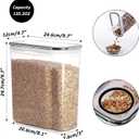 Cereal Containers Storage Set, 4 PCS Airtight Food Storage Container with Lids, BPA-Free Plastic Storage Containers for Cereal Rice Flour Sugar Dry Food (135.2 oz/4 Pcs)