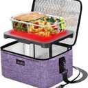 Aotto Portable Oven Electric Lunch Box Food Heater - 12V/24V 2-in-1 Car Food Warmer, Heated Lunch Box for Adults, Cook, Reheat, and Keep Meals Warm for Car, Truck, Travel - Purple (Light Purple)