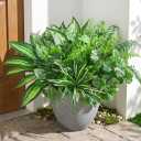 Waipfaru Artificial Plants Outdoor UV Resistant, Realistic Fake Plants Artificial Greenery, Large Bunches Faux Plants for Indoor Outdoor Porch Patio Garden Spring Summer Home Decor (Large, 10pcs)