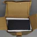 GraduationMall 5x12.5 Wood Shadow Box Frame Glass Door Display Case with Linen Back and 6 Stick Pins,1.5 inches Interior Depth,Ideal for Memorabilia Pictures Flowers Medals Tickets Rustic Black