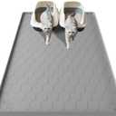 Cat Mat for Litter Box, 40" X 28" Large Silicone Cat Litter Trapping Mat, Waterproof Kitty Litter Mat, Urine-Proof, Easy to Clean, Non-Slip Kitty Scratch Pad for Floor(Gray)
