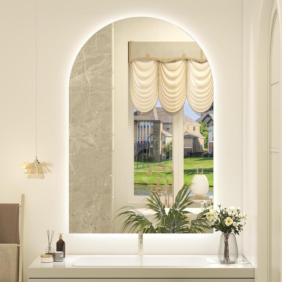 Arched Backlit LED Lighted Bathroom Mirror 32x48