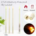 Flameless Flicker Taper Candles LED Candles Flickering Warm White Light Ivory LED Candlesticks Window for Christmas Wedding Home Decor(12.8 Inches,50)