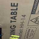 42" Round Dining Table for 4, Farmhouse Kitchen Table with Storage, Space Saving Circle Dinner Table, Rustic Wood Kitchen & Dining Room Tables with Metal Legs for Kitchen, Living Room, Dining Room (6-dark Brown)