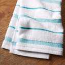 KitchenAid Albany Kitchen Towel 4-Pack Set, Aqua/White, 16"x26"