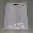 Womens Button Down Shirt Dresses Cotton Button Up Tunics Long Sleeve Solid High Low Blouse Waist Up Dress (Medium, White)