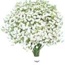 24.8-inch Artificial Baby's Breath Bulk 10PCS - Fake Gypsophila Flowers with Bendable Stems for Weddings, White Party Decorations, Home & Outdoor Floral Arrangements (White)