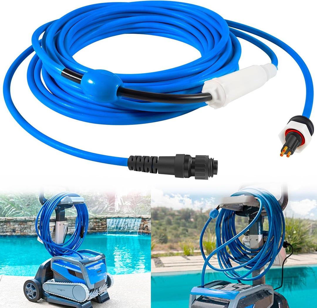 99958906-DIY Cable and Swivel 3 Wire for Dolphin Robotic Pool Cleaners Active 30, 30i, 40, S300i, S400, T45, T55i Compatible with Wi-Fi/Bluetooth 60ft (18M)