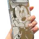 for iPhone 17 Air Case Bling Camera Lens Protection Glitter Bling Cute Pattern Printed Design Soft Bumper Hard Back Shockproof Protective Case for Girls and Women - Sparkly Minnie