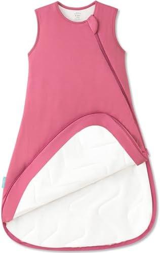 PurComfy Supersoft Sleep Sack 1.0 TOG, Premium Bamboo Viscose Baby Sleeping Bag, 2-Way Safe Zipper Sleep Sacks 15-24 Months (Berry)