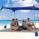 Gorich Beach Tent Sun Shelter with 8 Sandbags, UPF50+ Protection & Windproof Pop Up Beach Canopy Tent Sun Shade for Family, Travel & Camping, Easy Setup Canopy Umbrella