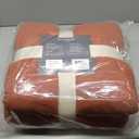 meadow park Stonewashed Linen Blend Box Stitch Quilt and Matching Pillow Shams 3pcs Set, Queen Size, Cayenne Color