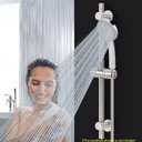 NearMoon Shower Slide Bar with Height/Angle Adjustable Handheld Shower Holder, Bathroom SUS 304 Stainless Steel Shower Head Holder for Bath (Adhesive, Brushed Nickel)