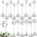 Maitys 15 Pcs Metal Table Numbers 1-15 with Weighted Base 8 Inch Table Number Stands for Wedding Reception, Party, Anniversary, Birthday Banquet(Silver)