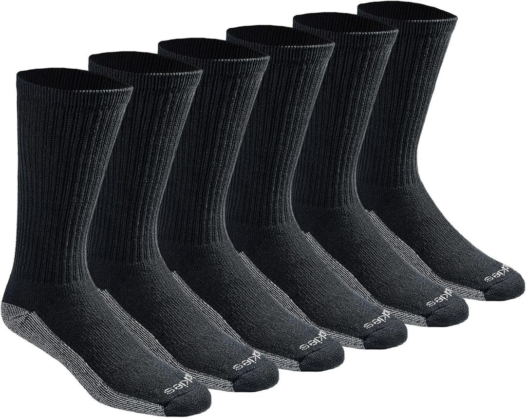 Dickies Men's Dri-tech Original Moisture Control Crew Socks, Size: M (6 Pairs)
