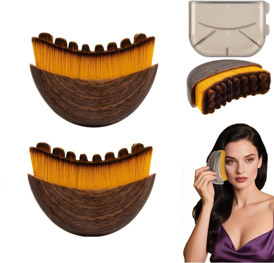 Fvaql Dry Brushing Face Brush, Lymphatic Contour Face Brush, Chin & Jawline Sculpting, Lymphatic Drainage Massager for Face, Ergonomically Designed to Fit The Skin Precisely (2PCS)