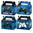 Tevxj 12 Pcs Video Game Bags Gamer Party Favors Treat Gift Boxes Gamer Candy Bags Gaming Party Favors Goody Boxes for Kids Boys Video Game Birthday Decorations Supplies 6 x 3 x 3.5 Inches（Blue）