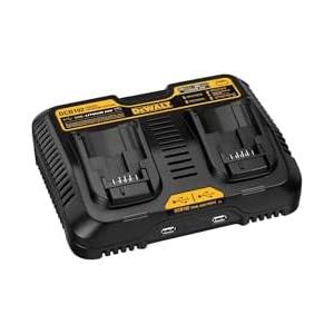 DEWALT 12/20V MAX Battery Charger, Corded, Dual Charging Station, 2-USB Ports Included (DCB102)