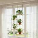 Window Plant Shelves 5-Tier Hanging Plant Shelves for Indoor Window Shelf for Plants Wall Mounted Window Sill Plant Shelf Living Room Garden Boho Decor