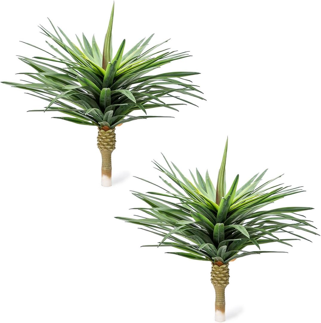 2 PCS Artificial Agave Unpotted Plants, 24-Inch
UV Resistant Faux succulent, Outdoor planter accent, Modern landscape décor