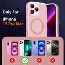 Magnetic Case for iPhone 13 Pro Max Phone Case with Privacy Screen Protector 2X,Compatible with MagSafe,Invisible Kickstand [20FT Protection],Translucent Matte Shockproof Cover for 13 ProMax,Black