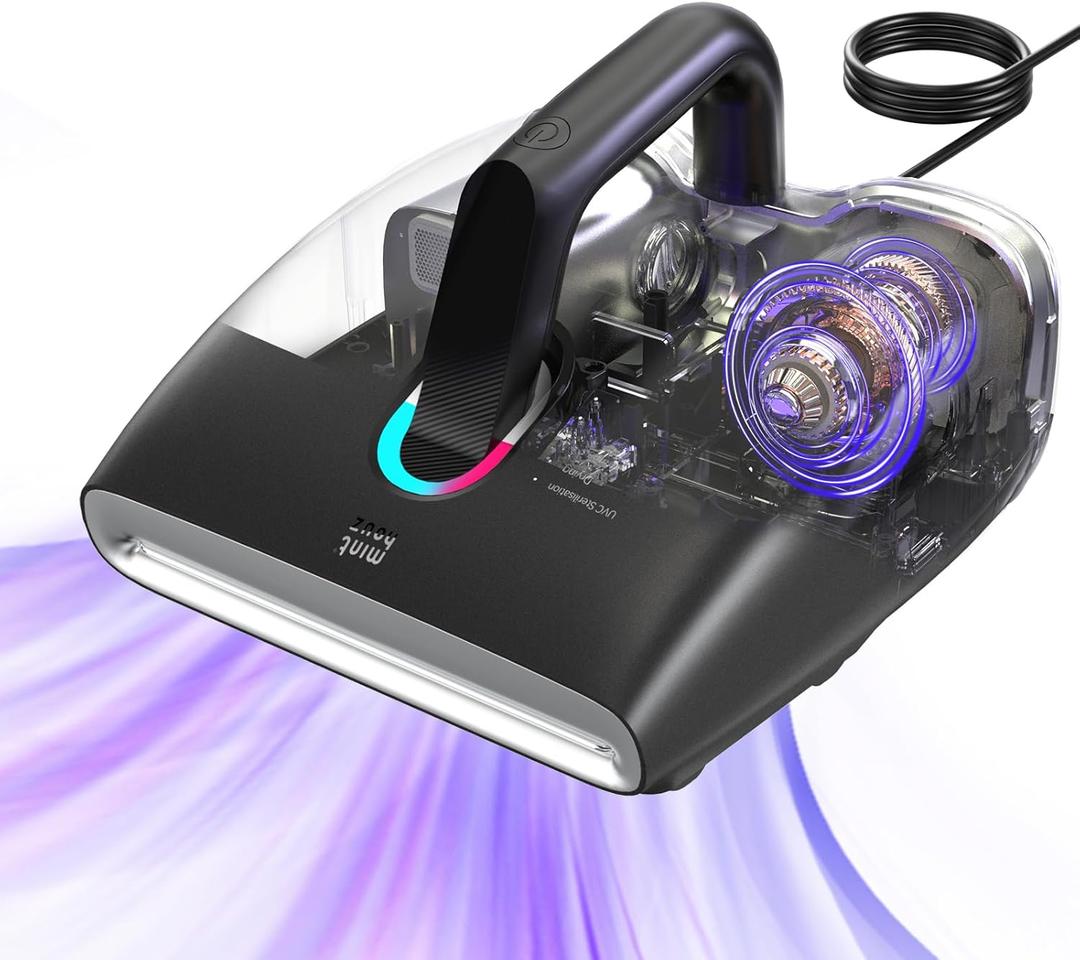 Mattress Vacuum Cleaner 6-in-1 Bed Vacuum with 15Kpa Suction 450W & 120000 RPM/Min Dual Brushroll Rotation Handheld Vacuum Widened Suction Port, Corded (Large)